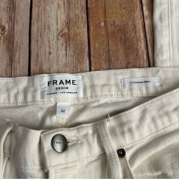 Frame Denim Cream L'Homme Slim Jeans - Picture 3 of 5